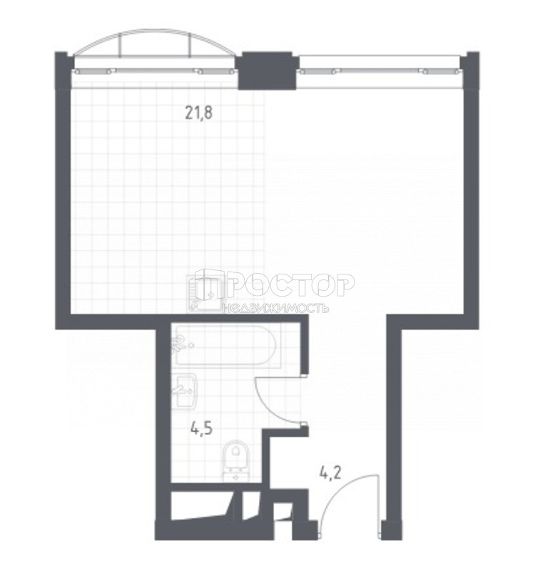 Студия, 30.5 м² - фото 2