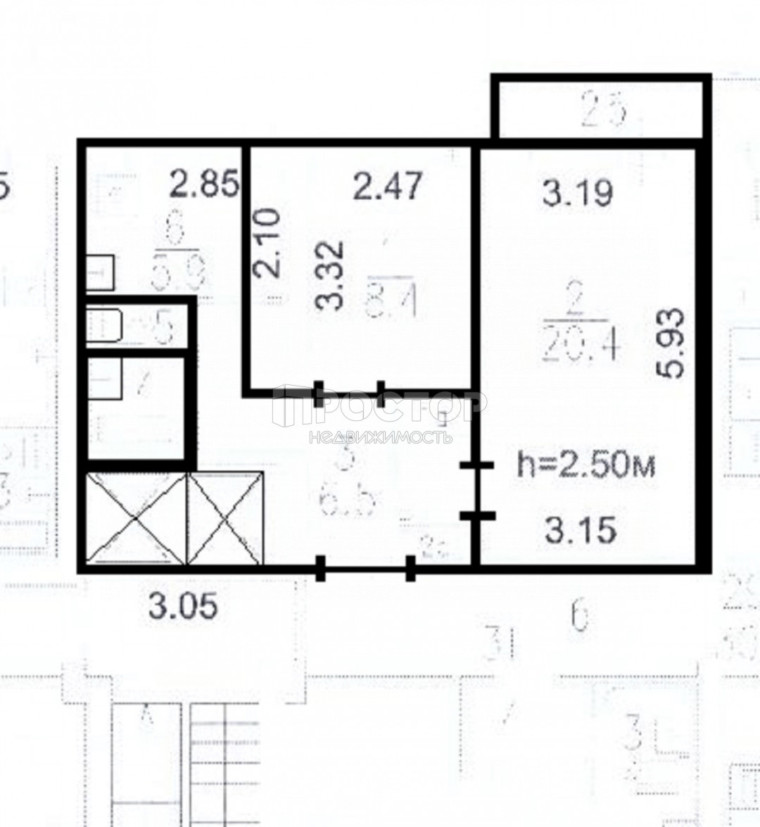 2-комнатная квартира, 45.4 м² - фото 16