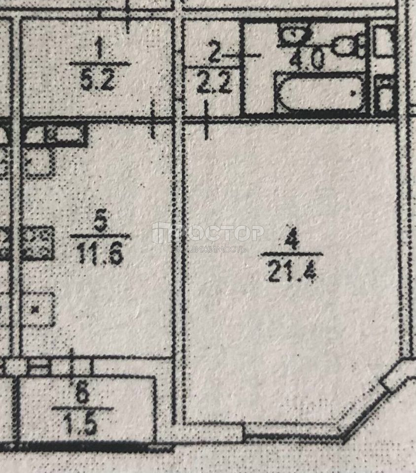 1-комнатная квартира, 46 м² - фото 7