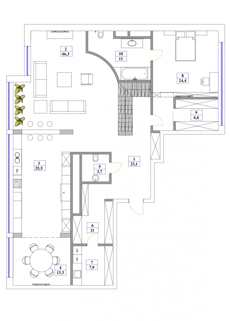 4-комнатная квартира, 215 м² - фото 18