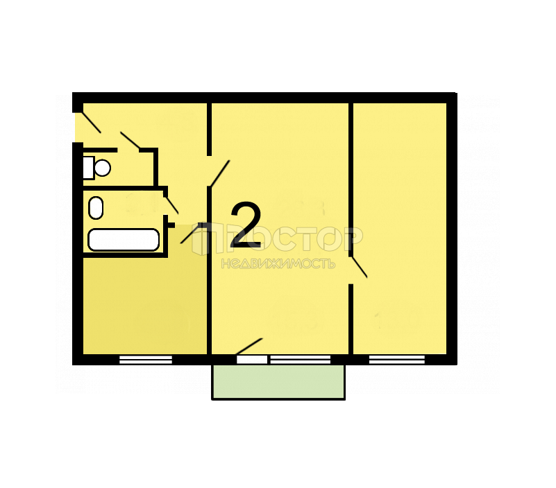 2-комнатная квартира, 43.1 м² - фото 5