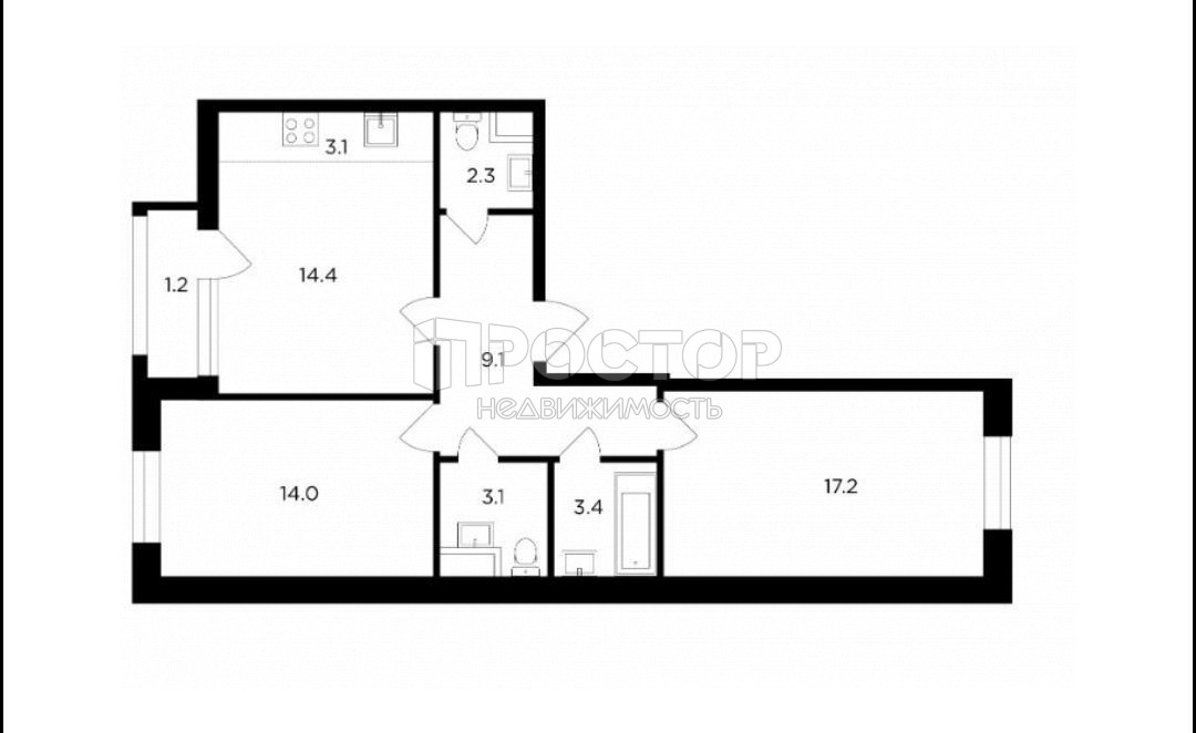 3-комнатная квартира, 66.9 м² - фото 8