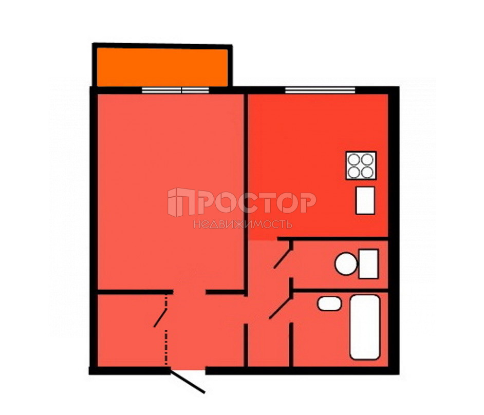 1-комнатная квартира, 36 м² - фото 2