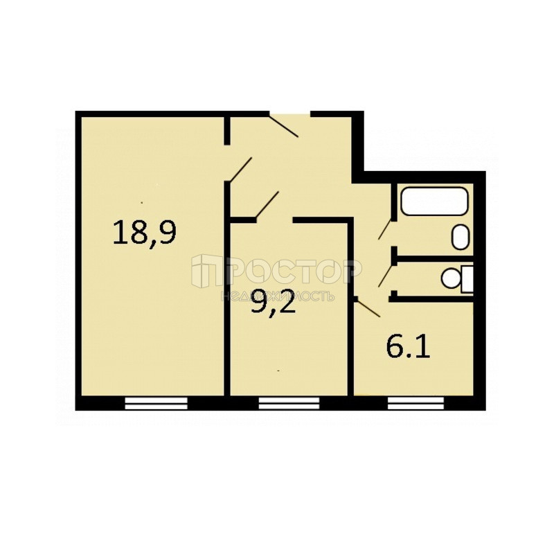 2-комнатная квартира, 44.7 м² - фото 15