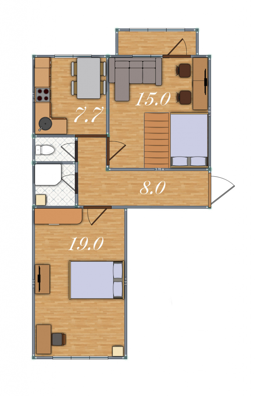 2-комнатная квартира, 57 м² - фото 12