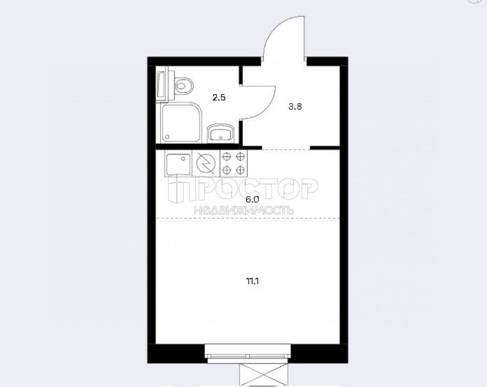 Студия, 24 м² - фото 3