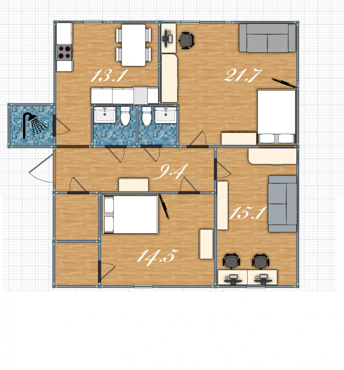 3-комнатная квартира, 84.7 м² - фото 19