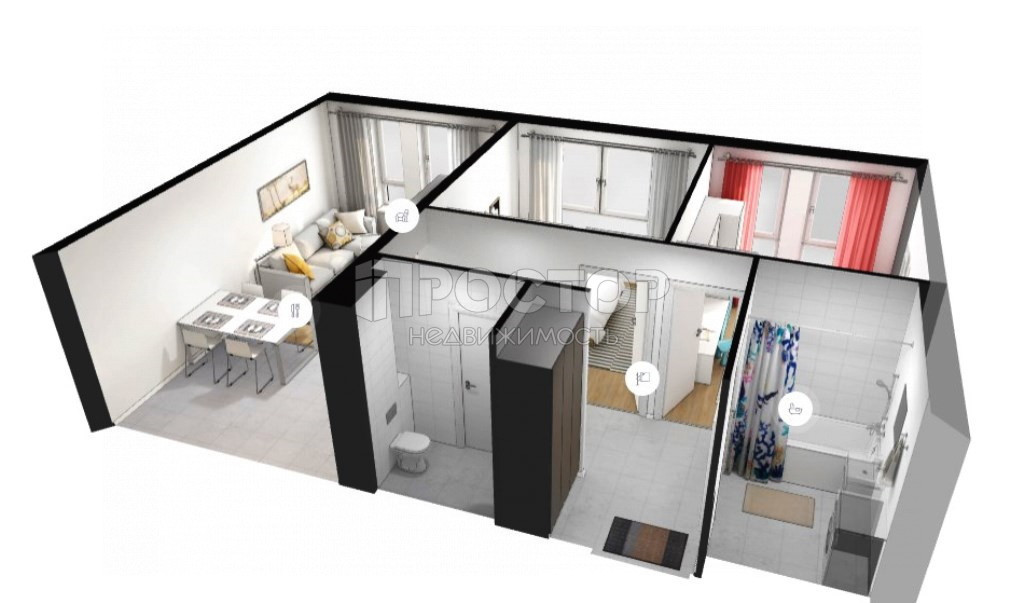 2-комнатная квартира, 56 м² - фото 5