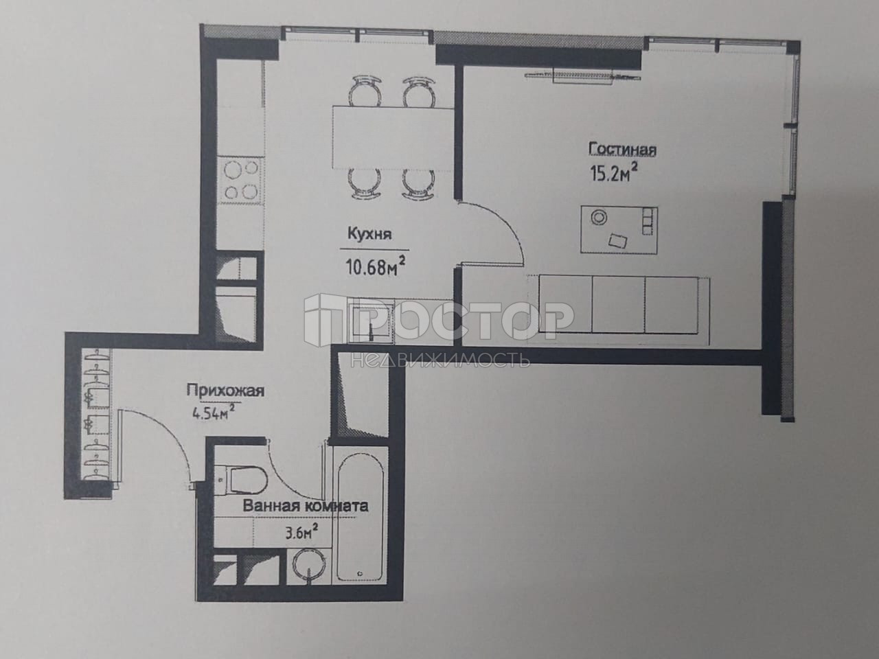 1-комнатная квартира, 35.8 м² - фото 7