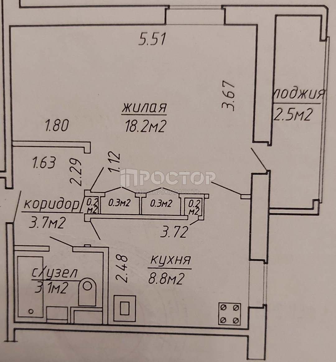 1-комнатная квартира, 36 м² - фото 14