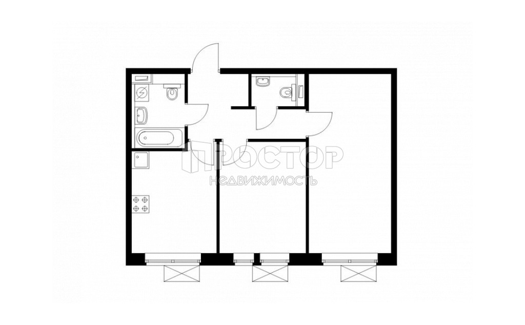 2-комнатная квартира, 51 м² - фото 2