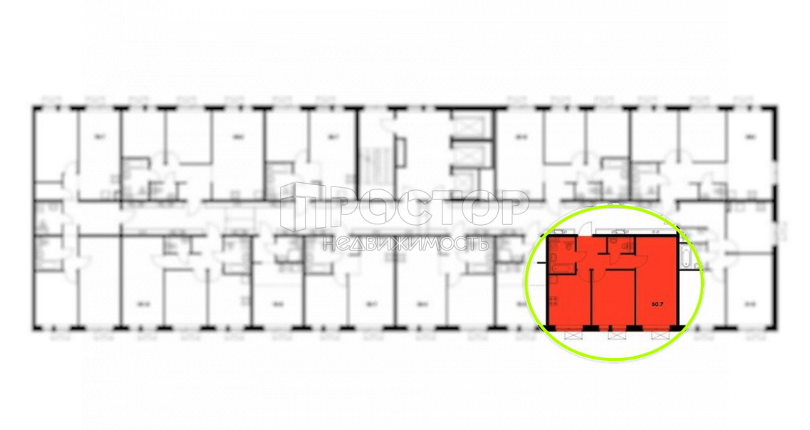 2-комнатная квартира, 51 м² - фото 7
