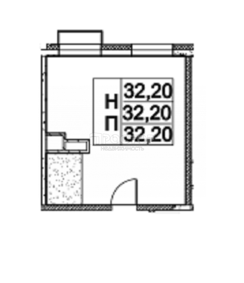 1-комнатная квартира, 32.2 м² - фото 2