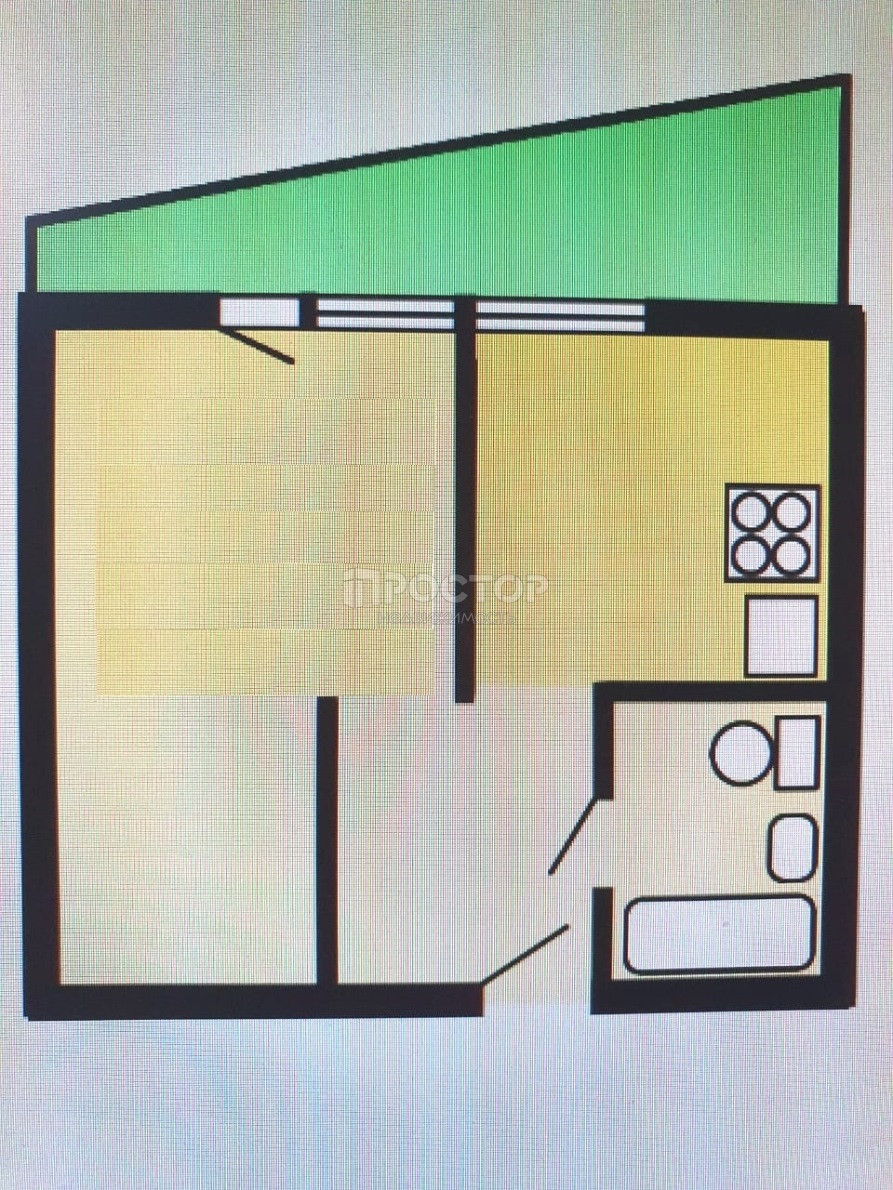 1-комнатная квартира, 30 м² - фото 19