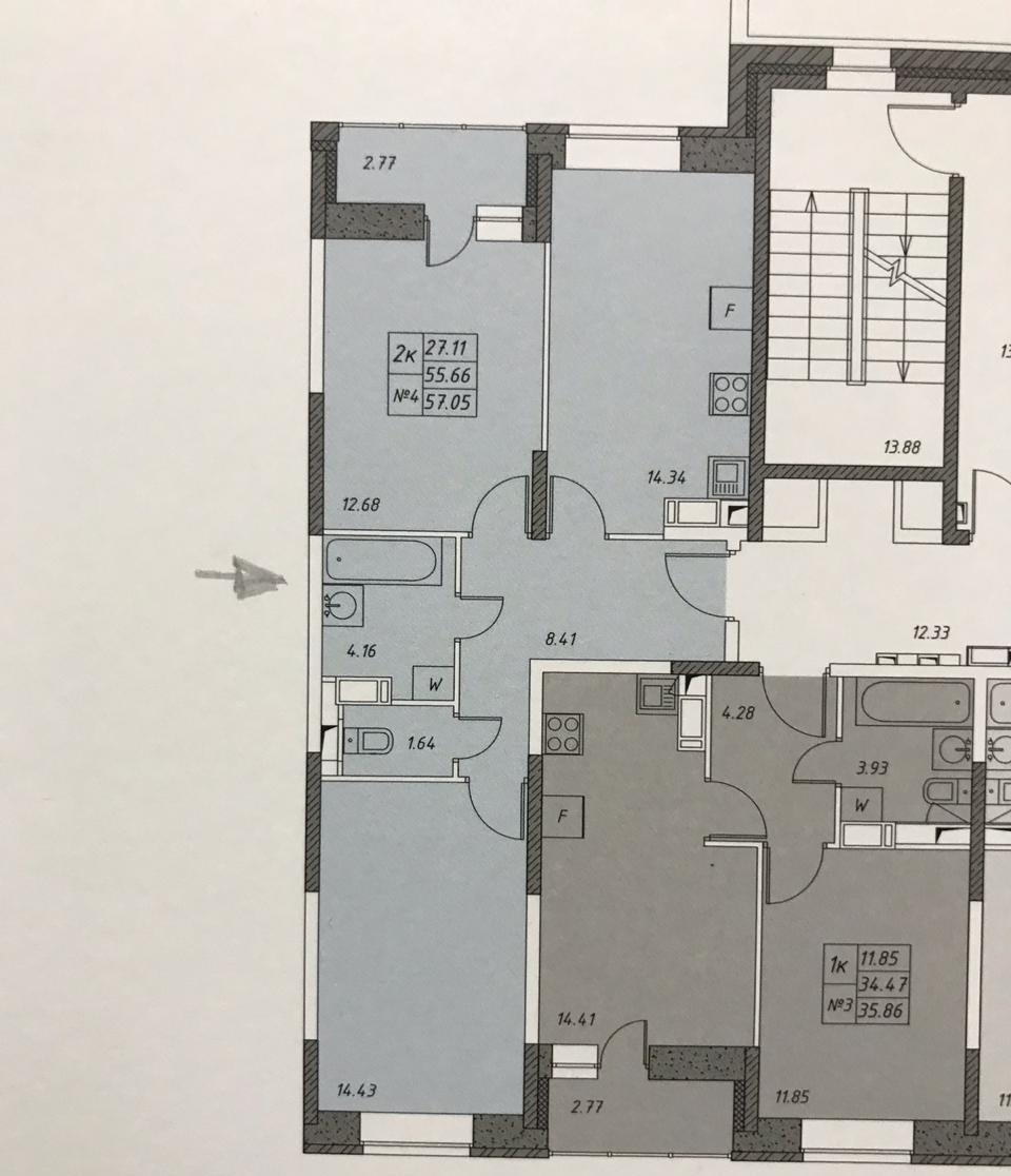 2-комнатная квартира, 57 м² - фото 5