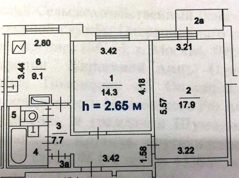 2-комнатная квартира, 53.6 м² - фото 22