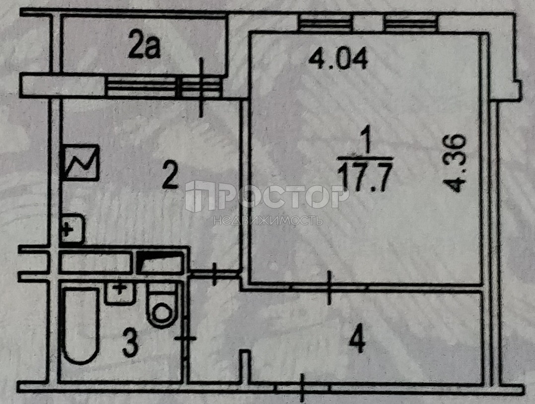 1-комнатная квартира, 38.4 м² - фото 9