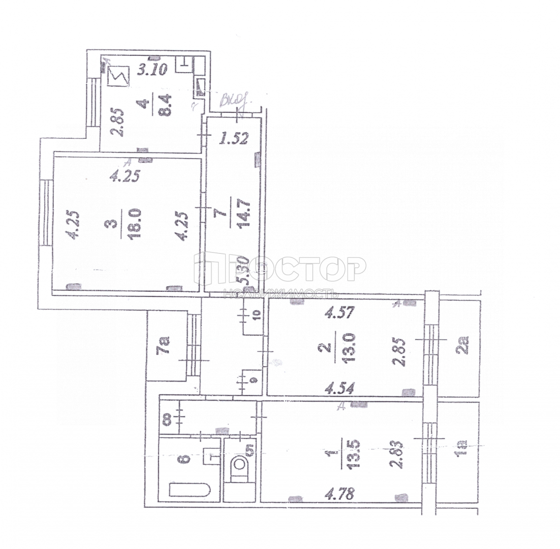 3-комнатная квартира, 71.5 м² - фото 27