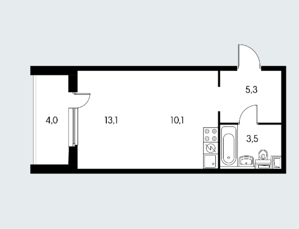 Студия, 34 м² - фото 3