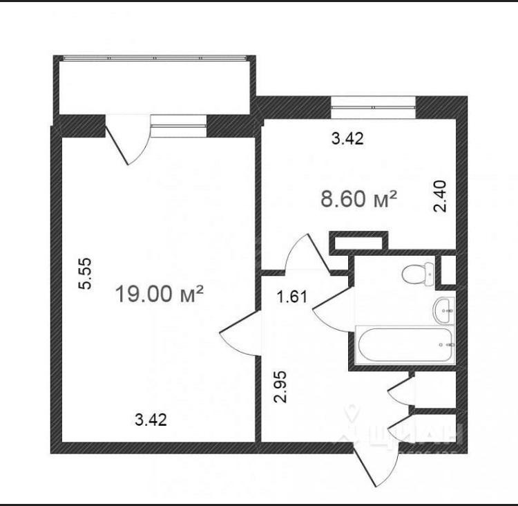 1-комнатная квартира, 37.7 м² - фото 7