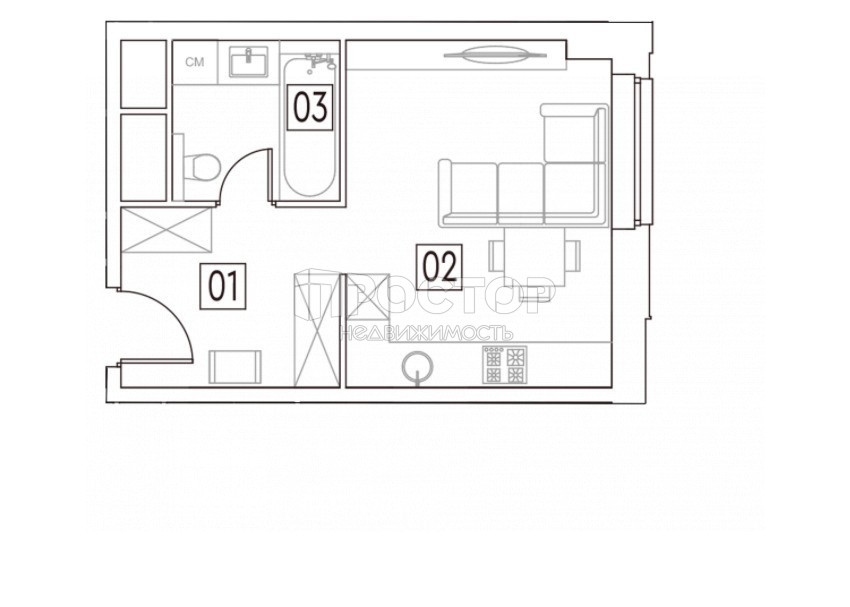 Студия, 30 м² - фото 5
