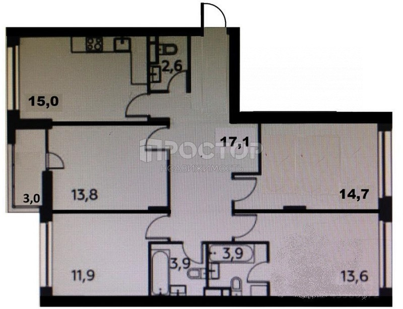 4-комнатная квартира, 98 м² - фото 11