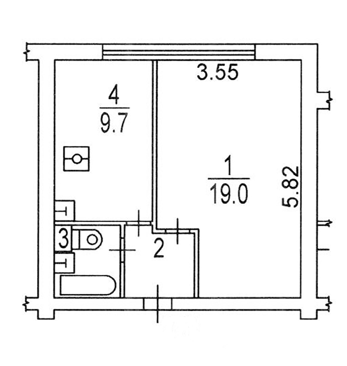 1-комнатная квартира, 34.2 м² - фото 14