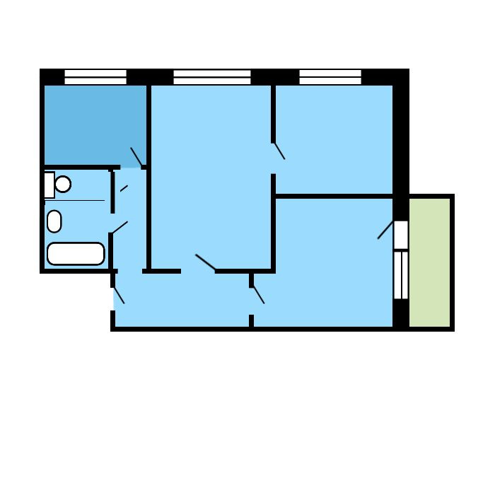 3-комнатная квартира, 51 м² - фото 4