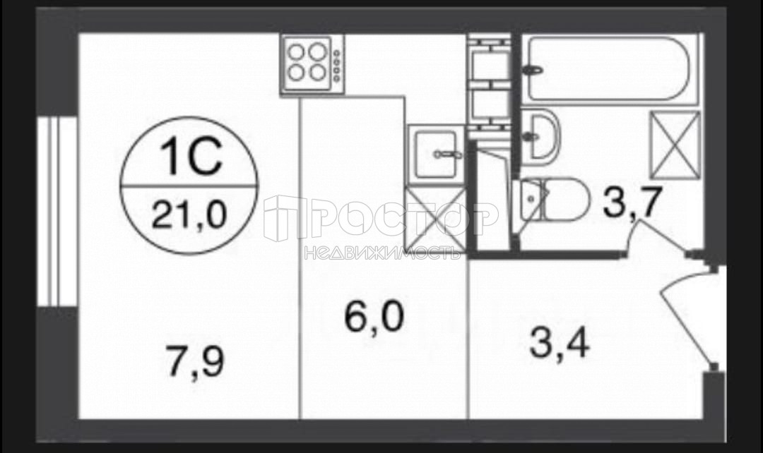 Студия, 21 м² - фото 6