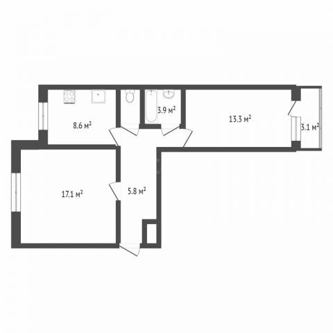 2-комнатная квартира, 52 м² - фото 7