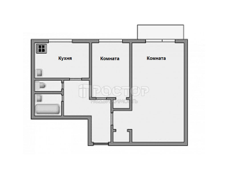 2-комнатная квартира, 44.7 м² - фото 13