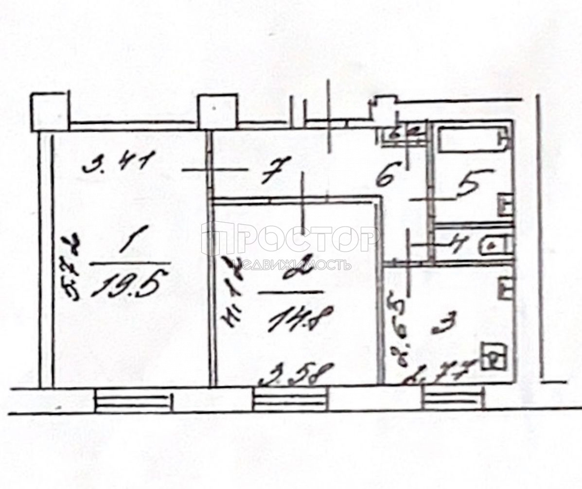 2-комнатная квартира, 55.6 м² - фото 9