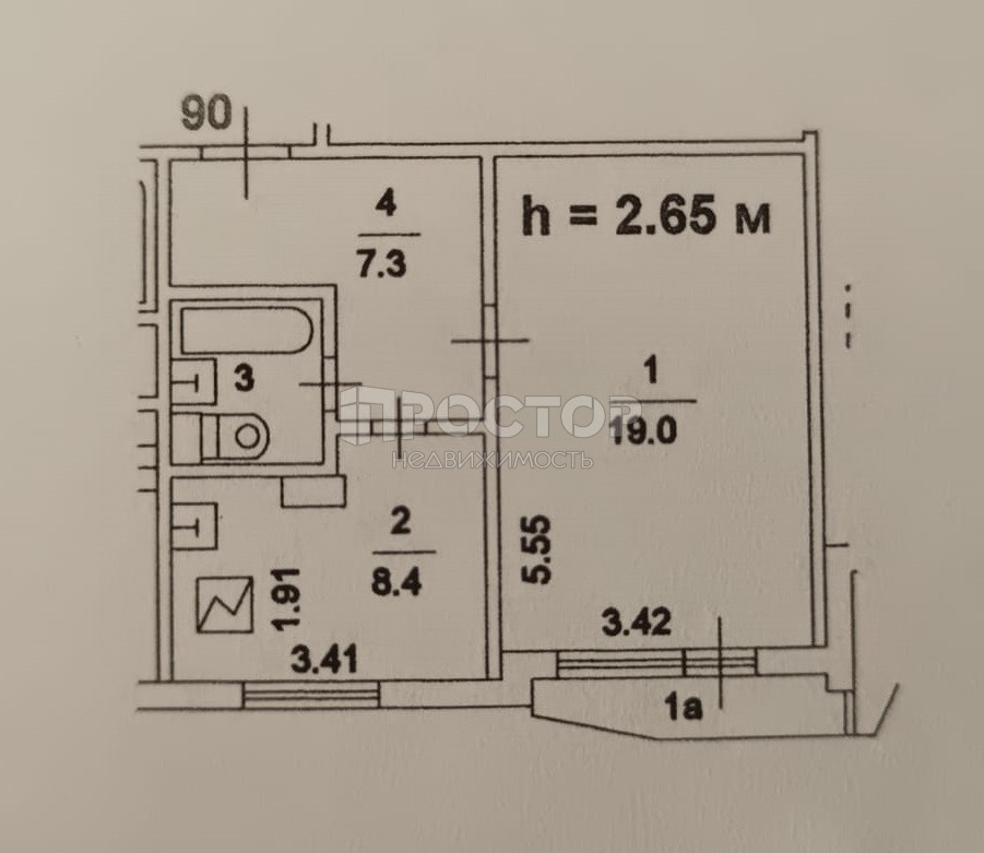 1-комнатная квартира, 38.5 м² - фото 22