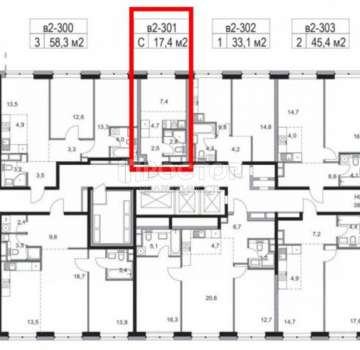Квартира-студия, 17,4 м², 9/33 эт