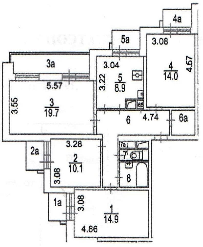 4-комнатная квартира, 86 м² - фото 22