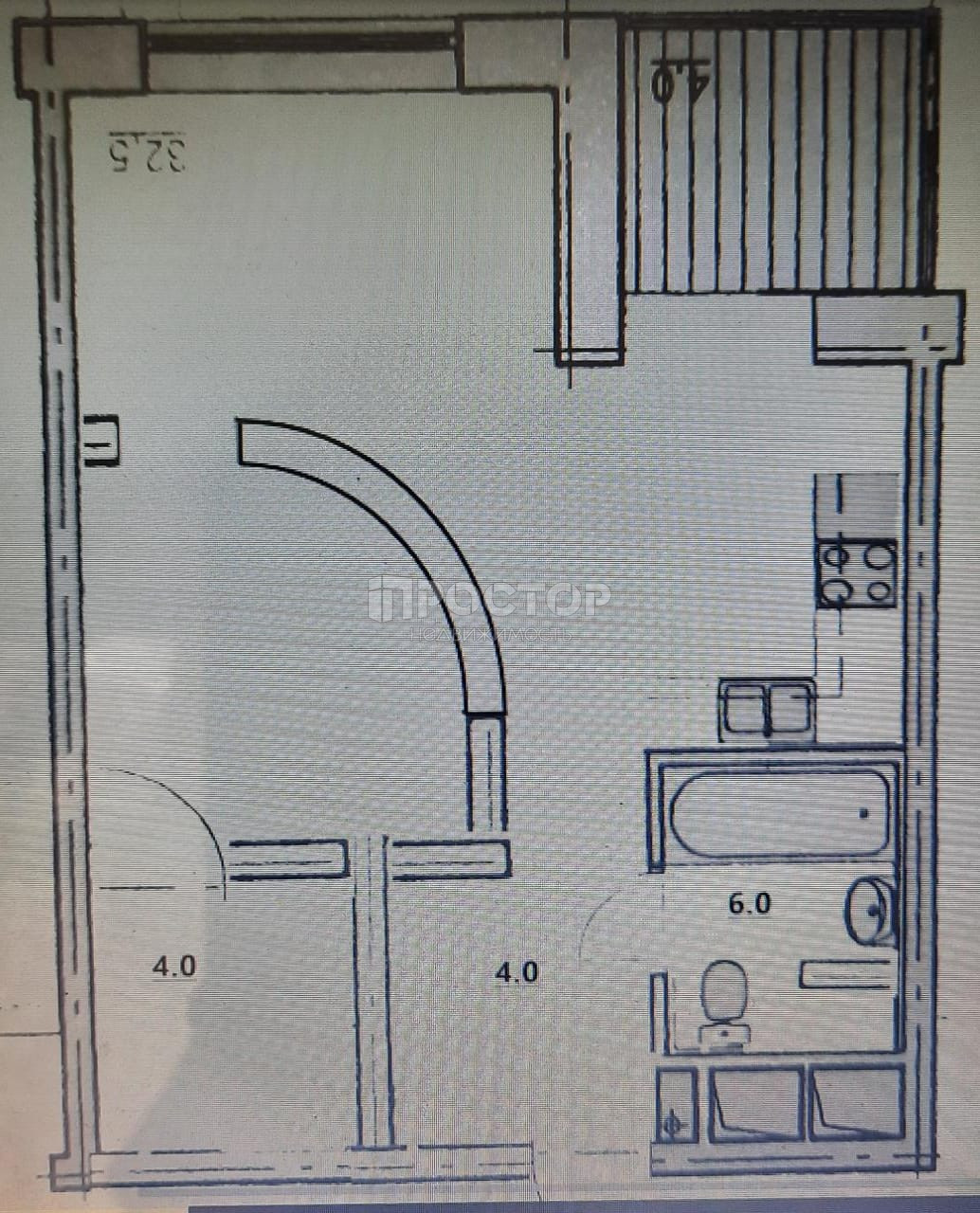1-комнатная квартира, 41.3 м² - фото 22