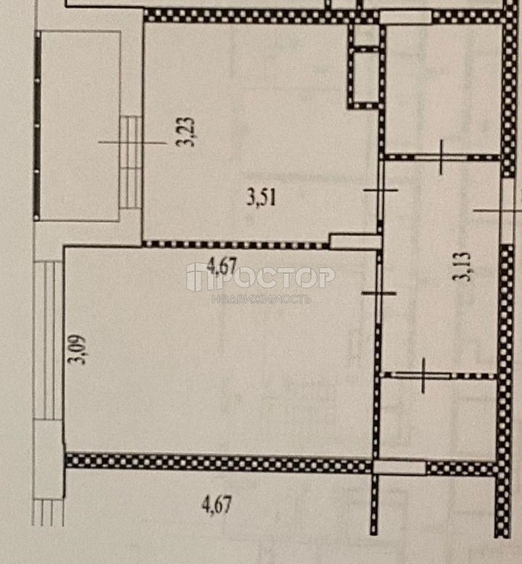 1-комнатная квартира, 37.6 м² - фото 25