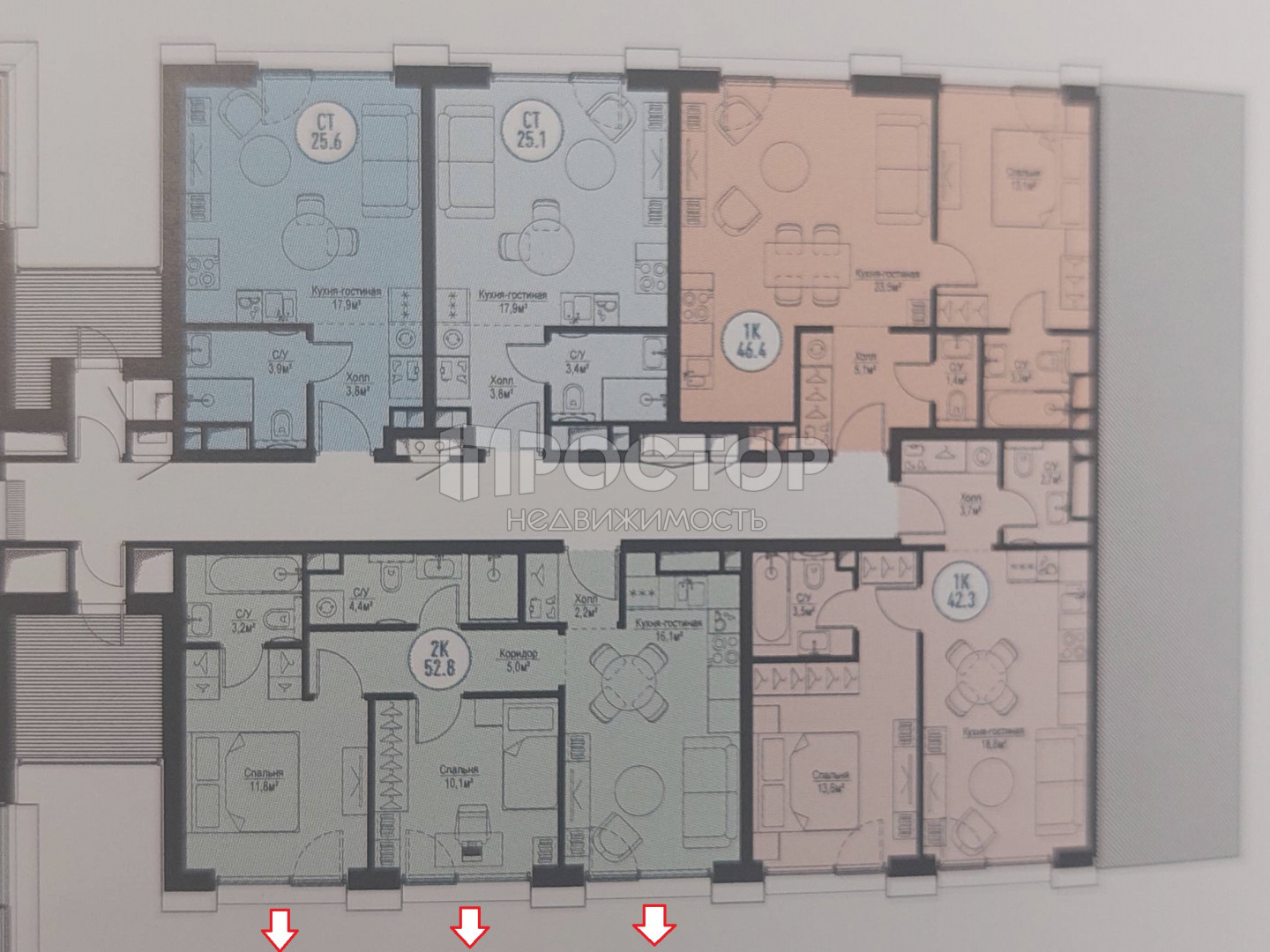 3-комнатная квартира, 52.8 м² - фото 4