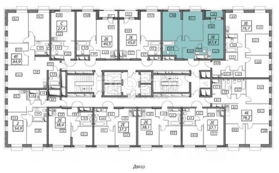 3-комнатная квартира, 67.43 м² - фото 5