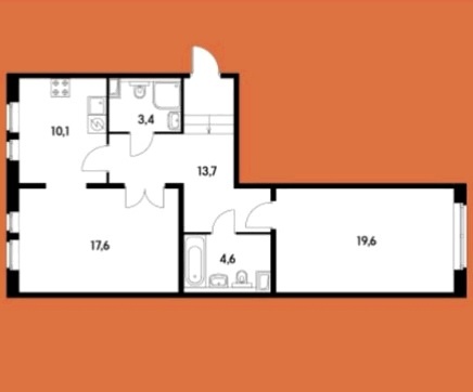 2-комнатная квартира, 70 м² - фото 9