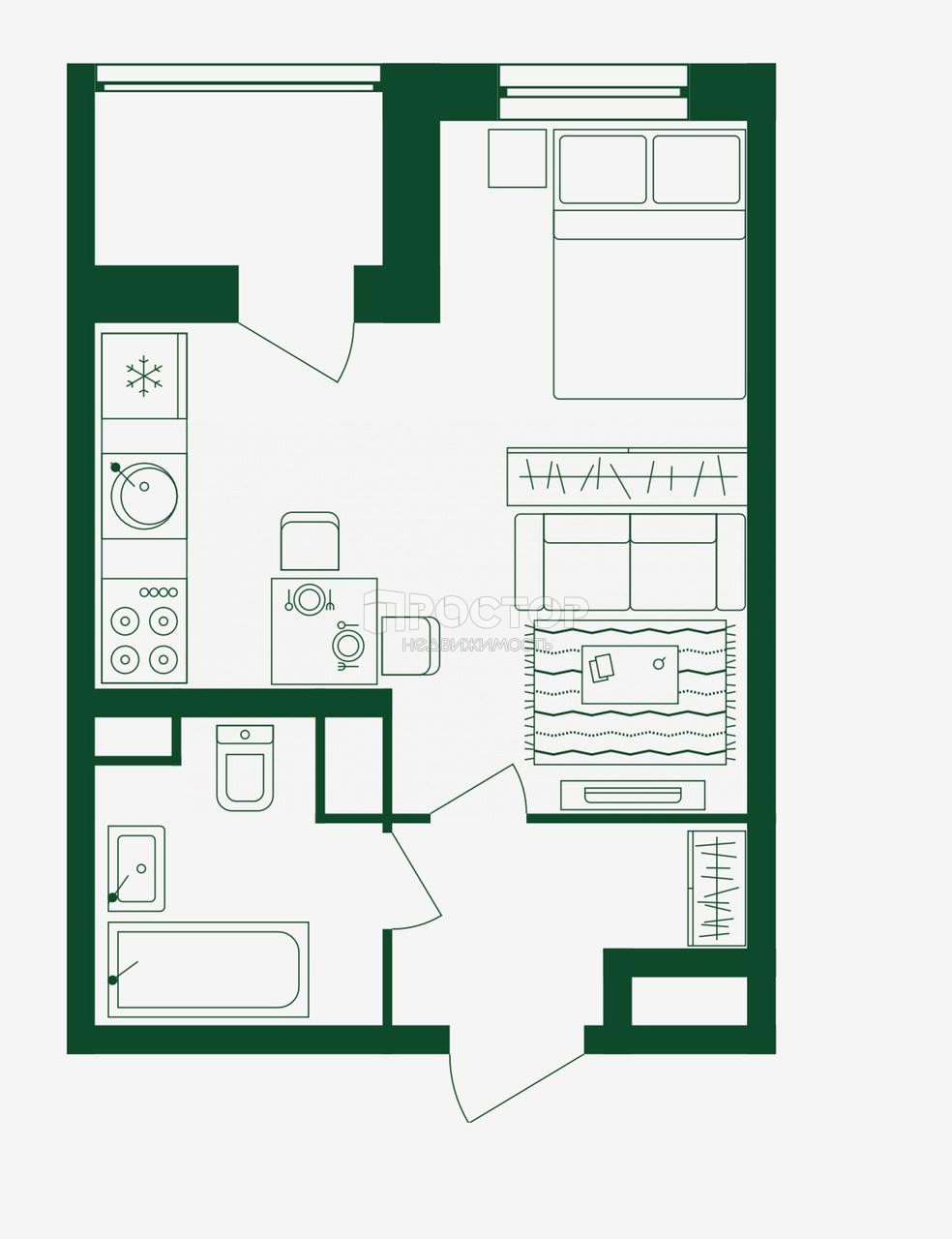 Студия, 27 м² - фото 5