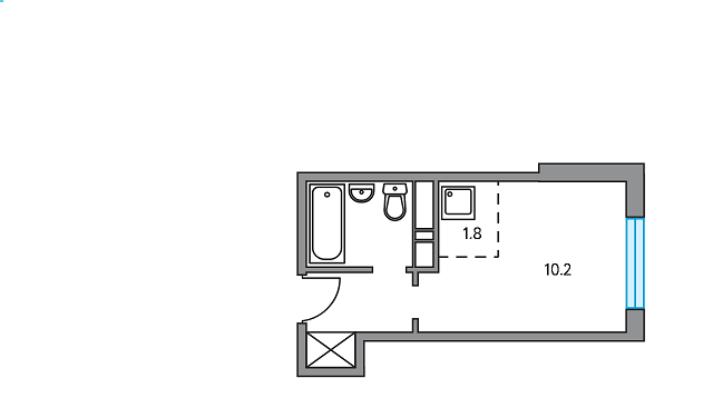 1-комнатная квартира, 19.1 м² - фото 8