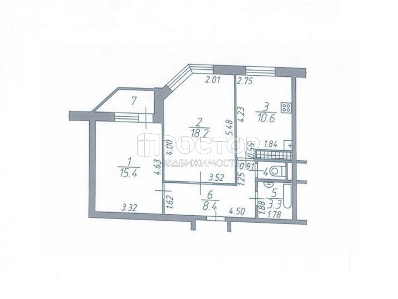 2-комнатная квартира, 57.2 м² - фото 18