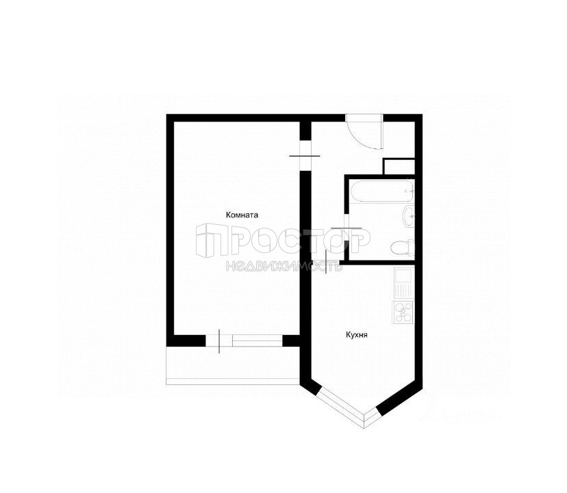 1-комнатная квартира, 37.5 м² - фото 3