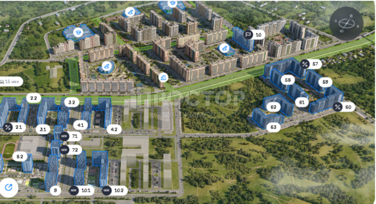 2-комнатная квартира, 54 м² - фото 5