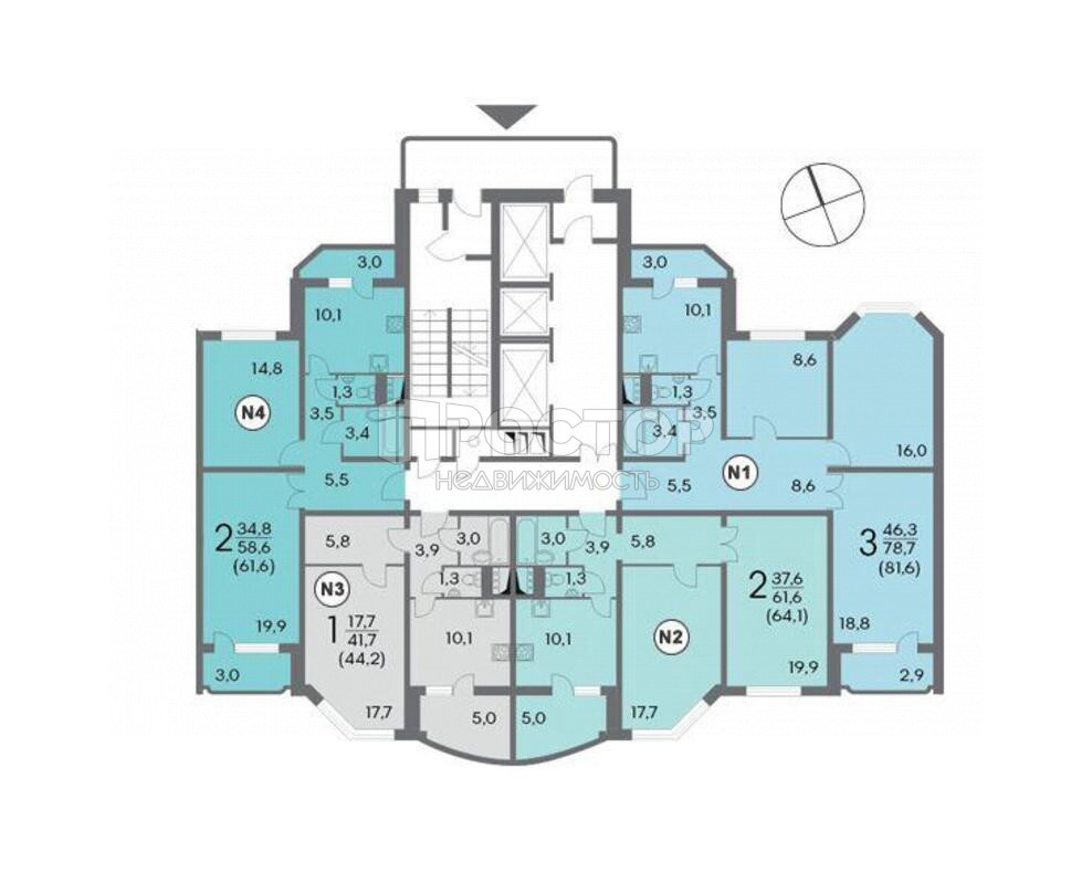 1-комнатная квартира, 44.2 м² - фото 14