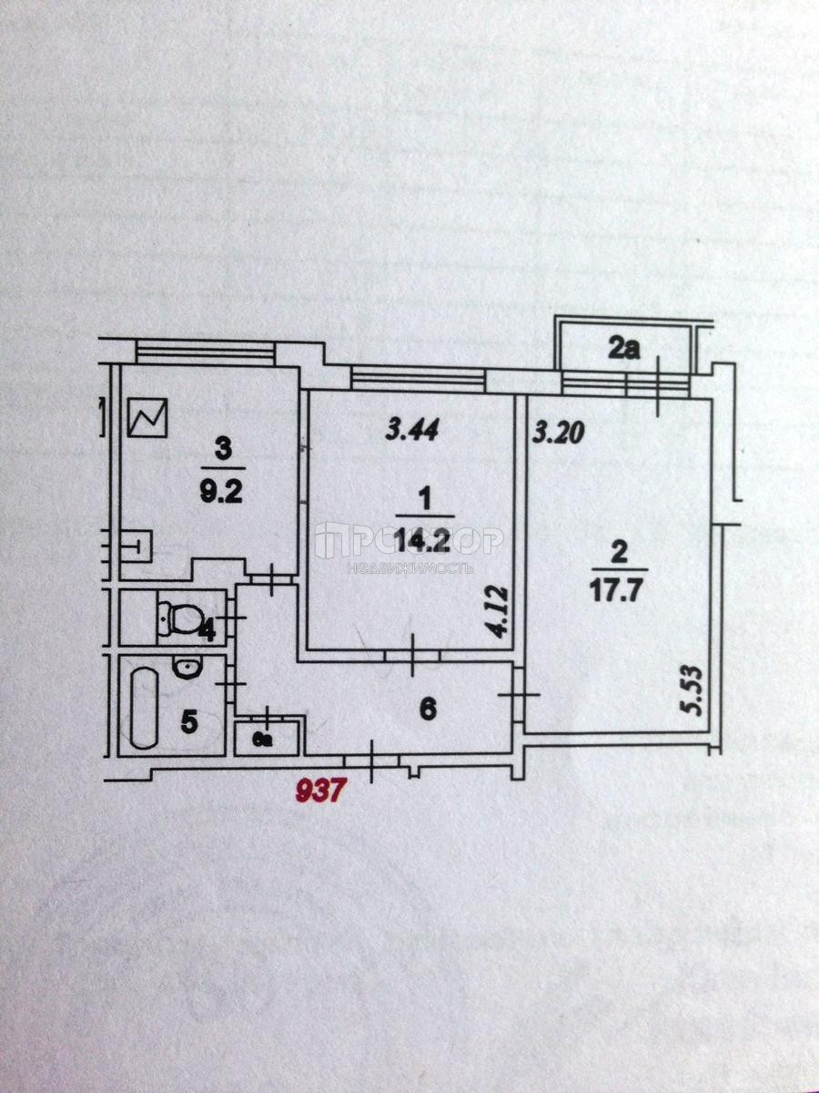 2-комнатная квартира, 54 м² - фото 24
