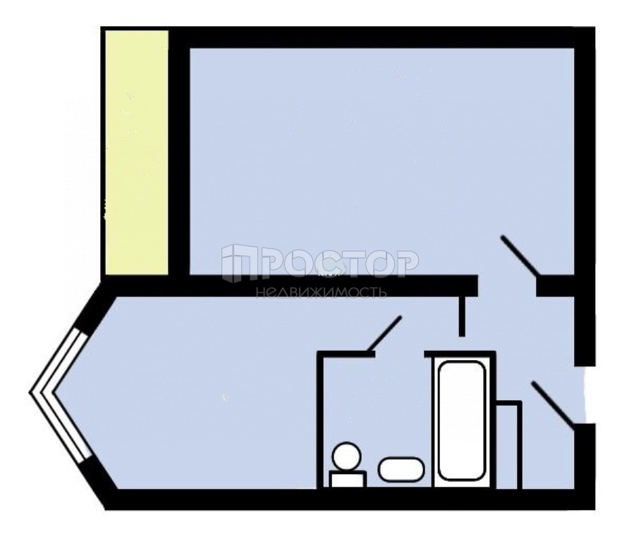 1-комнатная квартира, 38 м² - фото 10