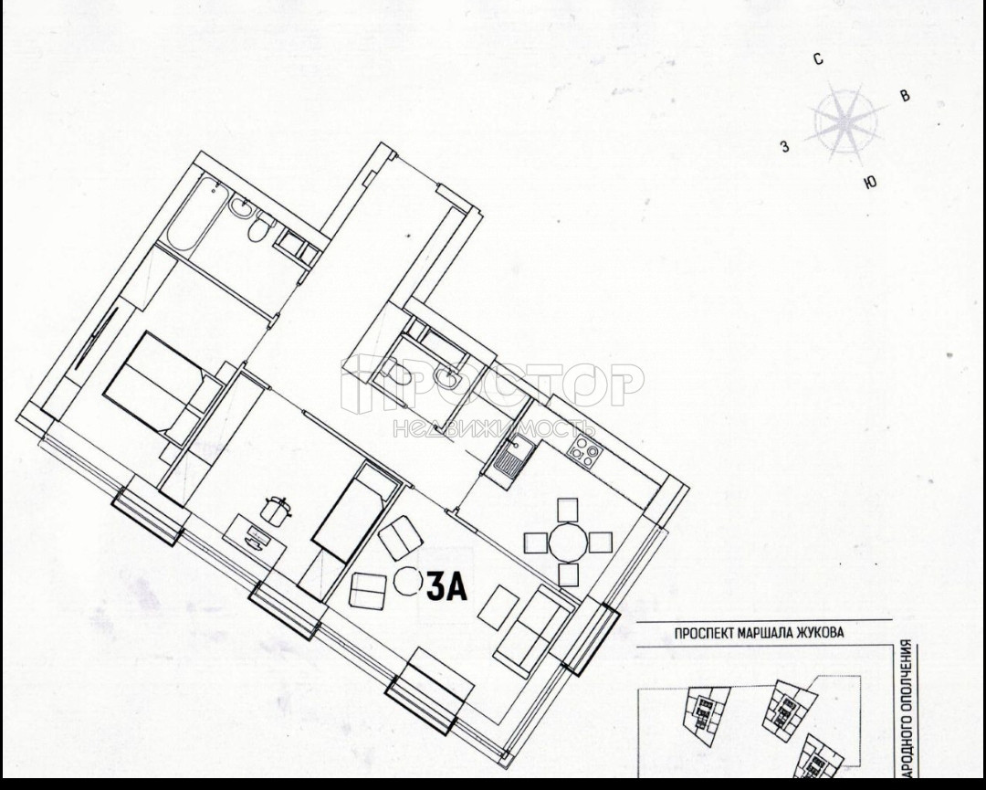 3-комнатная квартира, 69.3 м² - фото 12