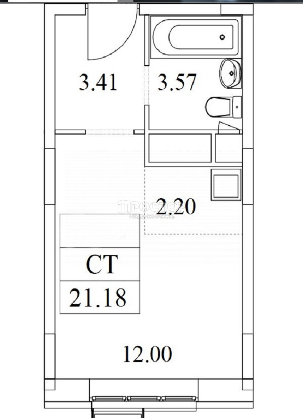 Студия, 21.18 м² - фото 4
